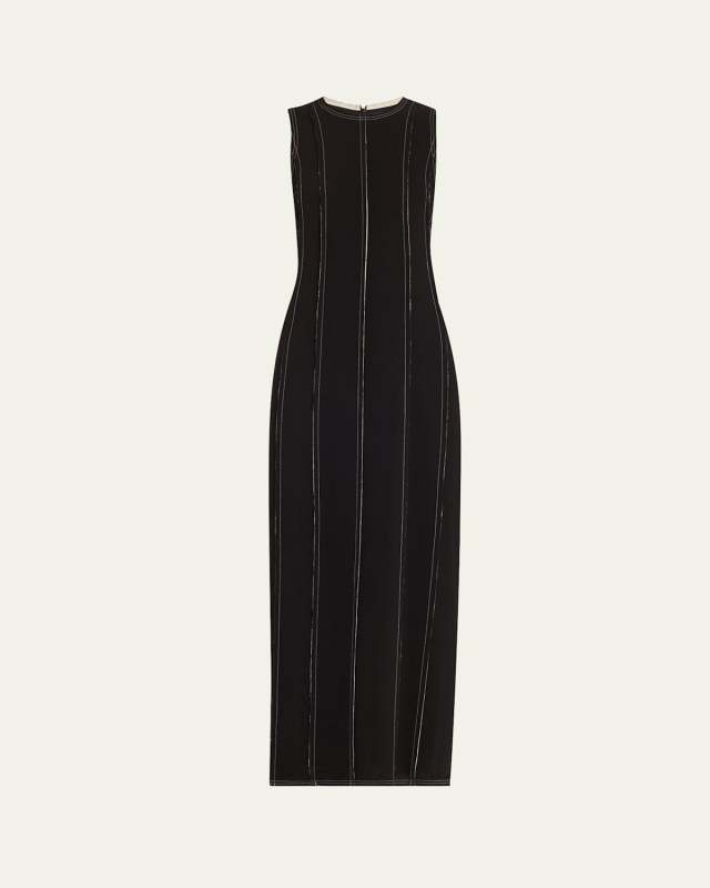 Rhett Long Contrast Topstitching Dress